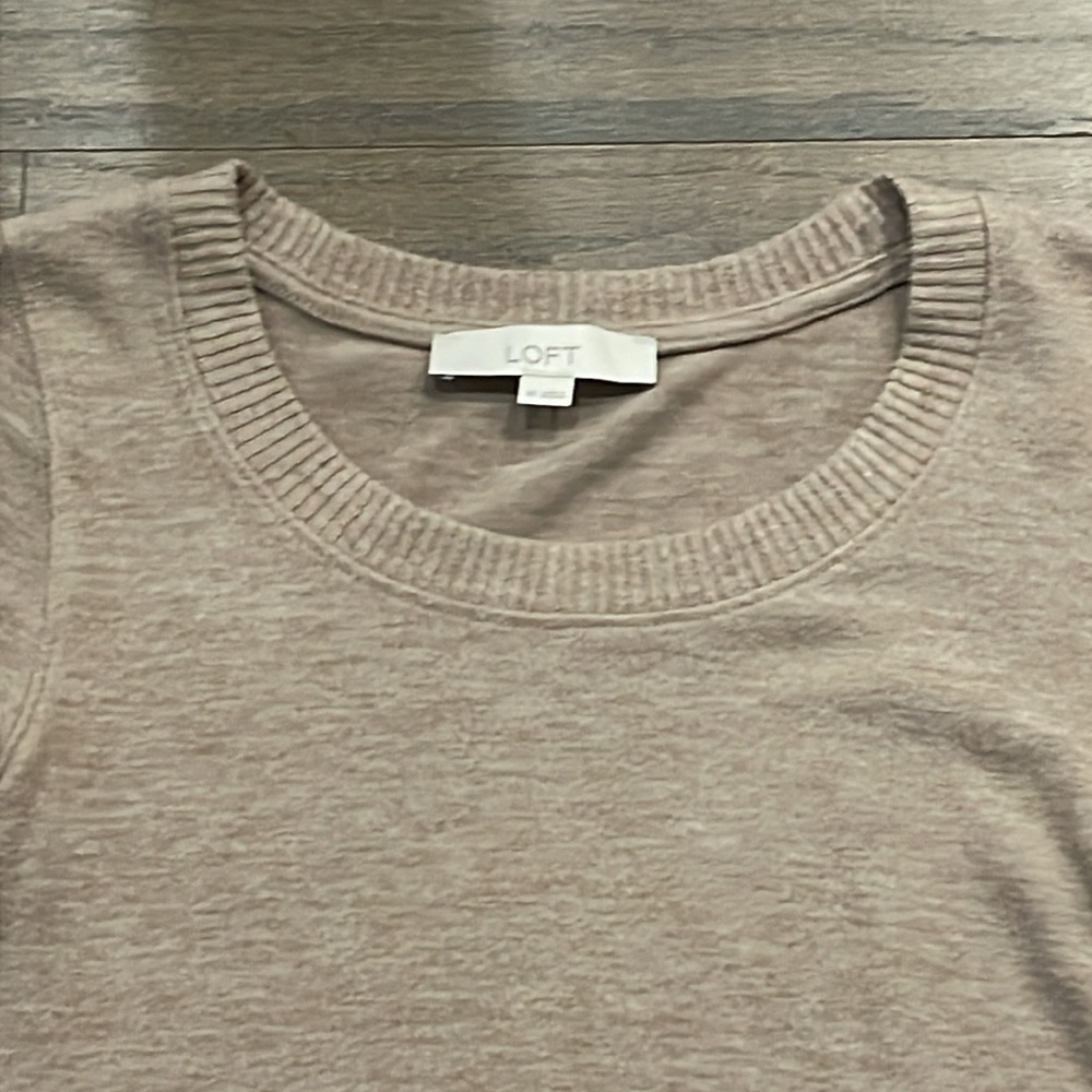 LOFT Light Brown Cozy Long Sleeve Top - Size XS - Picture 3 of 7